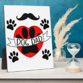 犬パパポー及び赤いハートスケッチ フォトプラーク (側面)