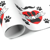 犬パパポー及び赤いハートスケッチ ラッピングペーパー (ロールコーナー)