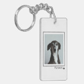 犬パパミニマルタイポグラフィカスタム写真 キーホルダー (正面左)