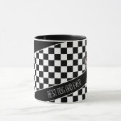 犬パパ市松模様にホワイトブラックフレンチーカスタム マグカップ (中央)
