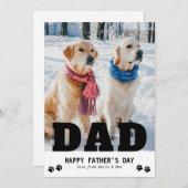 犬パパ　父の日おめでとう　肉球デザインのモダン写真 シーズンカード (正面/裏面)