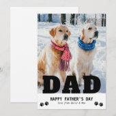犬パパ 父の日おめでとう 肉球プリント モダン フォト シーズンカード (正面/裏面)