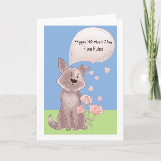 犬パーソナライズされたから母の幸せな日 カード (正面)