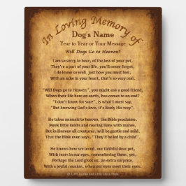 犬パーソナライズされたが天国詩に行く フォトプラーク