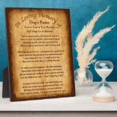 犬パーソナライズされたが天国詩に行く フォトプラーク (側面)