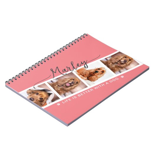 犬パーソナライズされたとのコラージュ生活の向上 ノートブック (左側)