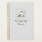 犬パーソナライズされたとヨガ好きのかわいいヨガ犬 プランナー手帳 (正面)