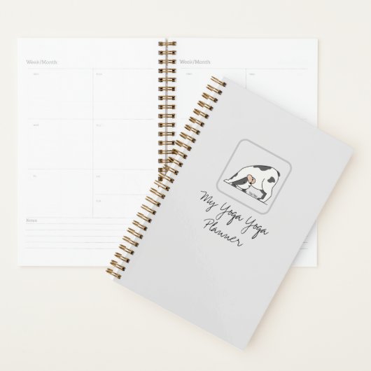 犬パーソナライズされたとヨガ好きのかわいいヨガ犬 プランナー手帳 (ディスプレー)