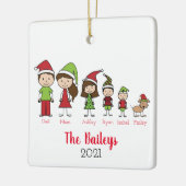 犬パーソナライズされたと家族のクリスマス セラミックオーナメント (左)