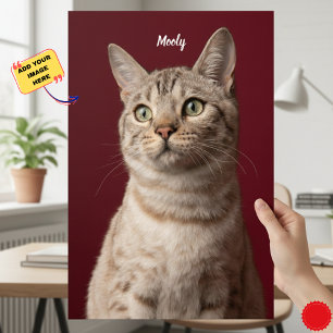 犬パーソナライズされたと猫の名前フォトプリント、インスタント ポスター