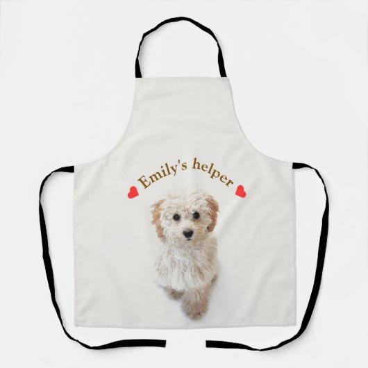 犬パーソナライズされたのエプロン – カスタム文字写真 エプロン (正面)