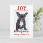 犬パーソナライズされたのクリスマスの喜び4人のleggeds シーズンカード (スタンド正面)