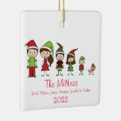 犬パーソナライズされたのクリスマスを持つ5の家族 セラミックオーナメント (右)
