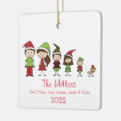 犬パーソナライズされたのクリスマスを持つ5の家族 セラミックオーナメント (左)