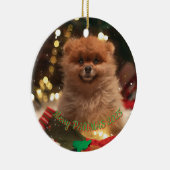 犬パーソナライズされたのクリスマス装飾 – カスタム写真 セラミックオーナメント (右)