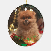 犬パーソナライズされたのクリスマス装飾 – カスタム写真 セラミックオーナメント (左)