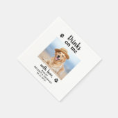 犬パーソナライズされたのペットの写真ドリンク結婚 スタンダードカクテルナプキン (角)