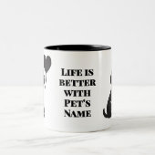 犬パーソナライズされたのマグ | ミニマルなペットギフト ツートーンマグカップ (中央)