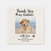 犬パーソナライズされたの写真ありがとうご連結婚添 スタンダードカクテルナプキン (正面)