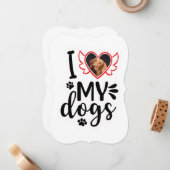 犬パーソナライズされたの写真が大好き ノートカード (正面/裏面インサイチュ)