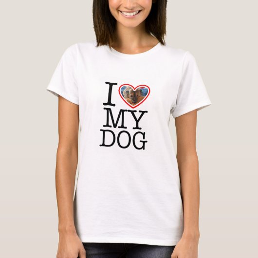 犬パーソナライズされたの写真が大好き Tシャツ (正面)