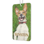 犬パーソナライズされたの写真と名前の車 カーエアーフレッシュナー (左)