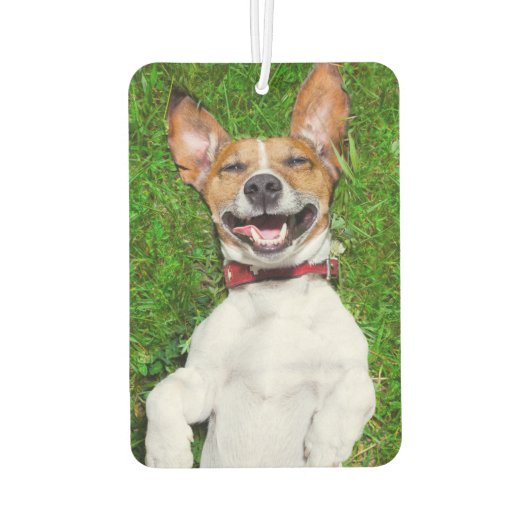 犬パーソナライズされたの写真と名前の車 カーエアーフレッシュナー (裏面)