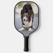 犬パーソナライズされたの写真に名前を付ける ピックルボールラケット (裏面)