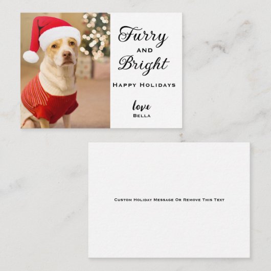 犬パーソナライズされたの写真カード、ペットのクリスマスカード ノートカード (正面/裏面)