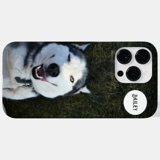 犬パーソナライズされたの写真名モノグラムカスタム犬 Case-Mate iPhoneケース (裏面 (横))