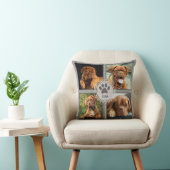 犬パーソナライズされたの写真枕4写真名Gray クッション (椅子)