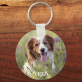 犬パーソナライズされたの写真 キーホルダー (正面)