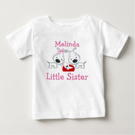 犬パーソナライズされたの妹 ベビーTシャツ