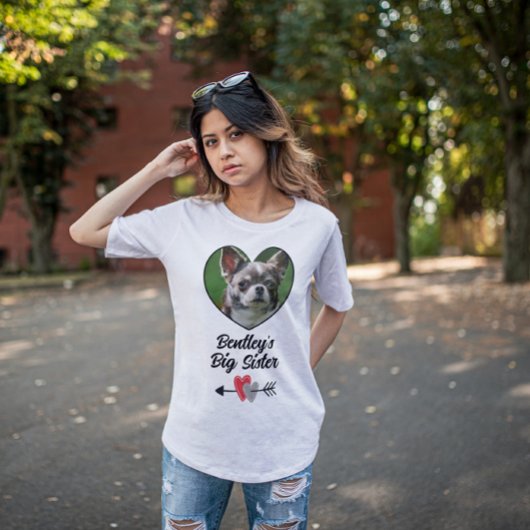 犬パーソナライズされたの姉の写真&文字 Tシャツ