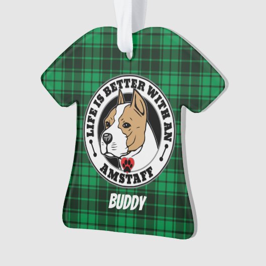 犬パーソナライズされたの杖の命が好い オーナメント (正面)
