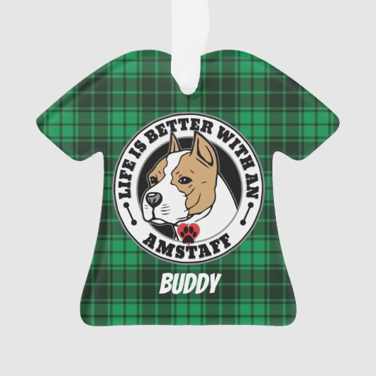 犬パーソナライズされたの杖の命が好い オーナメント (正面)