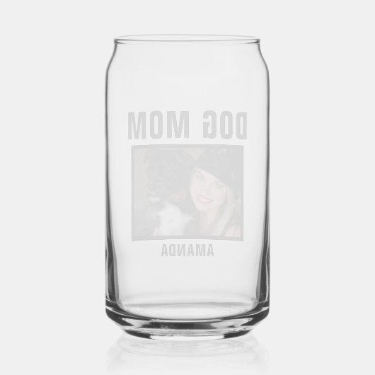 犬パーソナライズされたの母の写真 ガラス缶 (裏面)