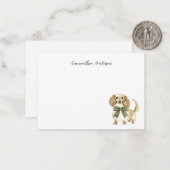 犬パーソナライズされたの水色 ノートカード (正面/裏面インサイチュ)