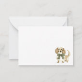 犬パーソナライズされたの水色 ノートカード (裏面)