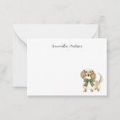 犬パーソナライズされたの水色 ノートカード (正面)