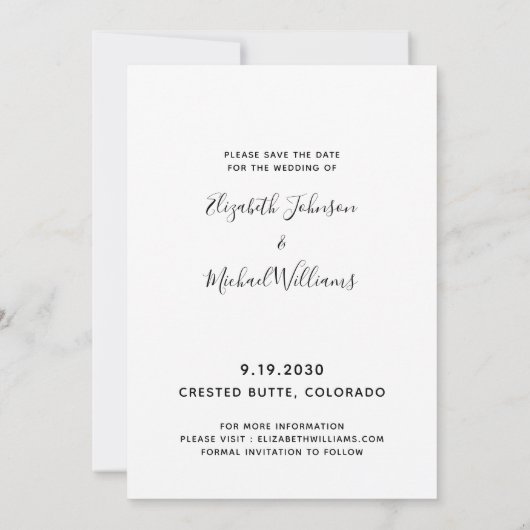 犬パーソナライズされたの結婚ペット写真の保存日 セーブザデート (裏面)