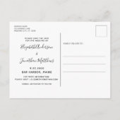 犬パーソナライズされたの結婚ペット写真の保存日 案内ポストカード (裏面)