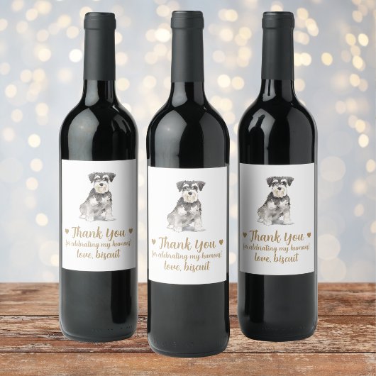 犬パーソナライズされたの結婚ワインラベル ワインラベル