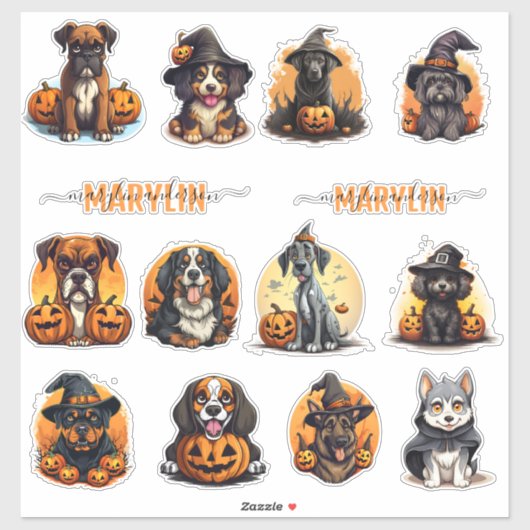 犬パーソナライズされたの親向けハロウィーンステッカー シール (シート)