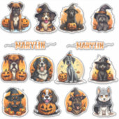 犬パーソナライズされたの親向けハロウィーンステッカー シール (正面)