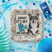 犬パーソナライズされたの2番目の誕生日パーティー紙プレート ペーパープレート (パーティー)
