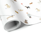 犬パーソナライズされたをテーマにした誕生日包装紙 ラッピングペーパー (ロールコーナー)