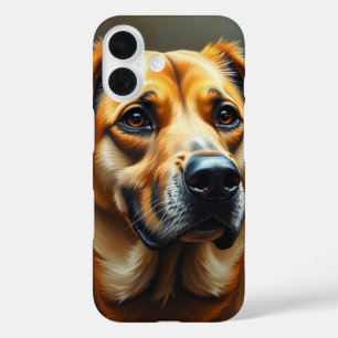 犬パーソナライズされたイラストレーションファインアートモダン iPhone 16ケース
