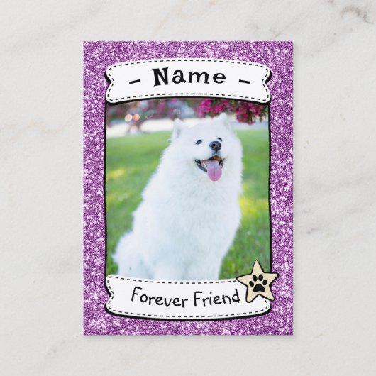 犬パーソナライズされたカードPETトレーディングカードテンプレート コーリングカード (正面)