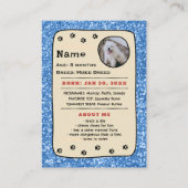 犬パーソナライズされたカードPETトレーディングカードテンプレート コーリングカード (裏面)